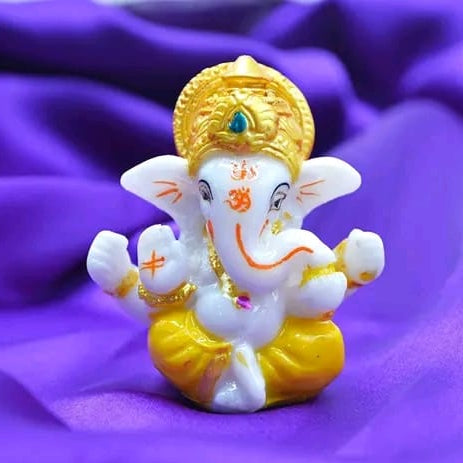 श्री गणेश ध्यानमूर्ति - Meditating Lord Ganesha Idol (Polyresin | 2.3 inch)